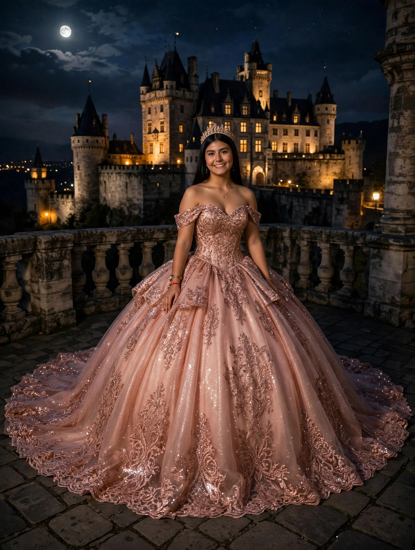 María José en su vestido de gala